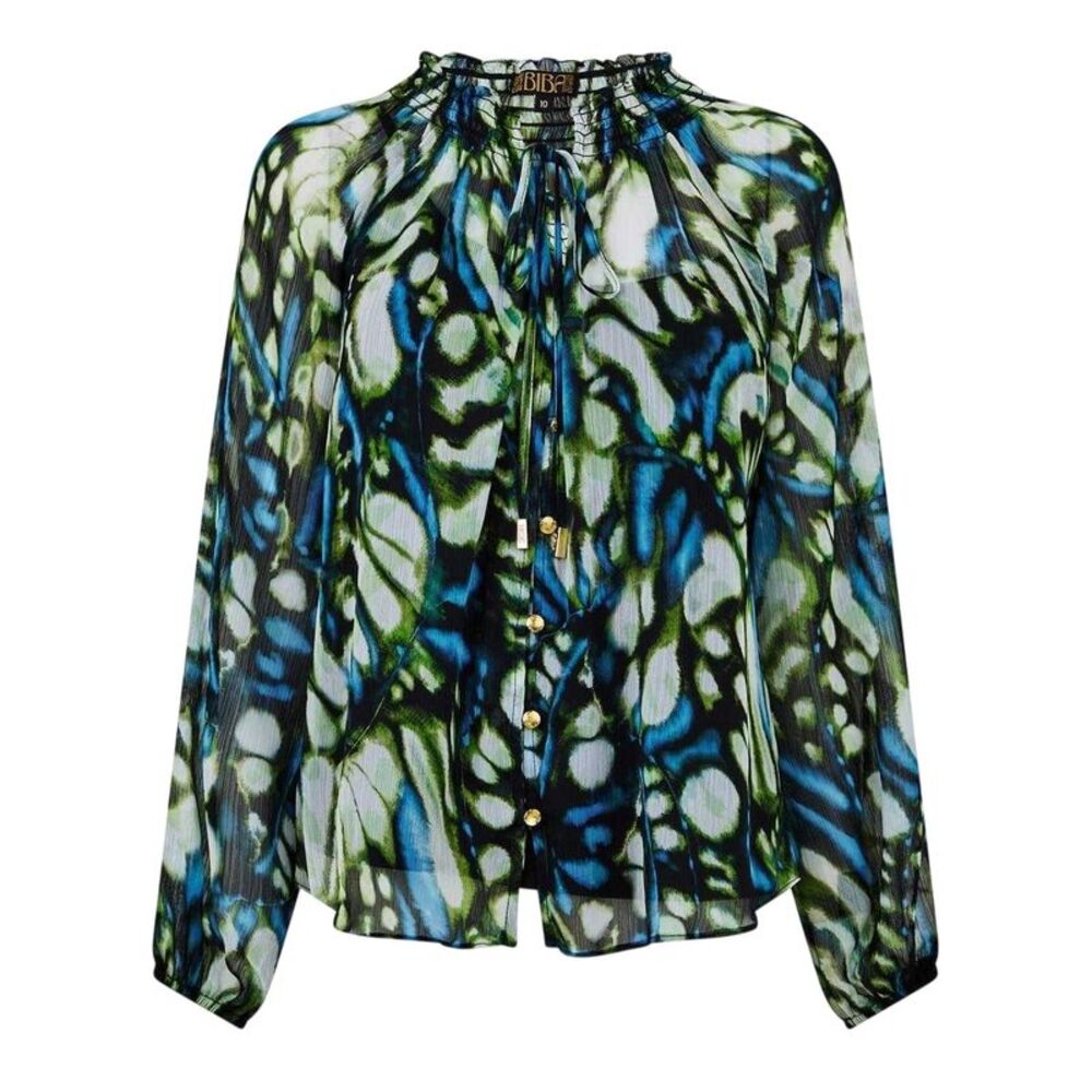 Biba Womens/Ladies Sheer Blouse / Butterfly Green